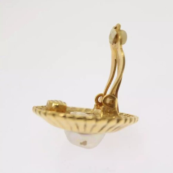 CHANEL Earring Gold Tone CC Auth - Picture 7 of 7